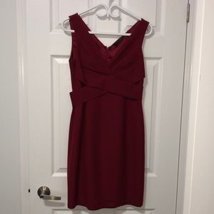 Ellie Tahari Red Wool Sleeveless Dress, Size 8
